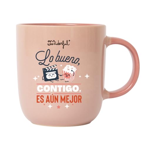Mr. Wonderful - Taza - Lo bueno, contigo, es aún mejor - Taza de Café Personalizada - Taza de Cerámica con Mensaje de Amor