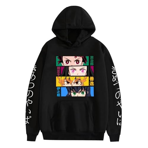 Satdflie Anime Demon Slayer Impreso Sudadera con Capucha Hombres Mujeres Harajuku suéter Loog Manga Sudadera Unisex Casual con Capucha Tops, Regalo Ideal para los Fans Navidad, Color / 11, S