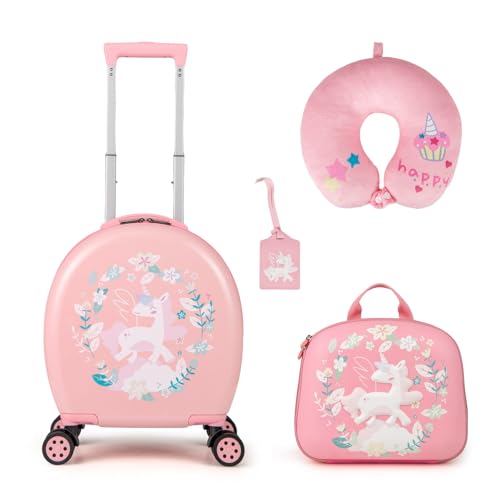 KOTEK Kids Luggage, 4 Piece Suitcase Set, 14” Kids Carry on