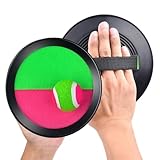 The Magic Toy Shop Toss and Catch Ball Set for Kids & Families – 2 Sticky Paddles with Straps & 1 Ball – Fun Outdoor Play Toy for Garden, Beach, Pool, Summer, Sports Day & Family Games