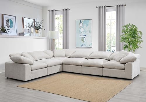 Ivory Linen 6Pcs Modular Sectional