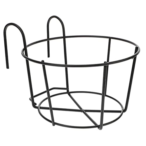 VICASKY Railing Planter Holder Flowerpot Stand Hanging Hooks Plant Hanger for Balcony Garden (Dark)