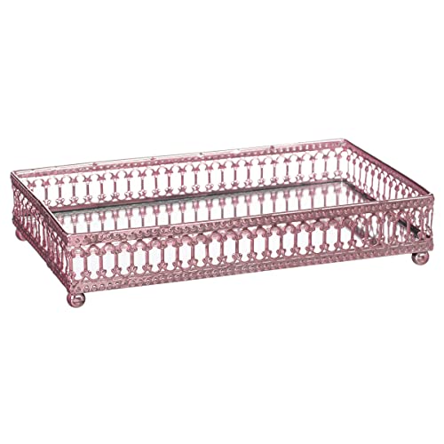 Bandeja Decorativa Espelhada P/ Taça Perfume Banheiro BD-105 (Rosa)