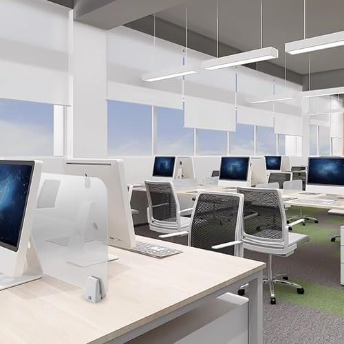 Panneau de séparation de bureau en acrylique avec clip – Cloison d'intimité pour salles de classe et bureaux, écran d'étude, séparateur d'espace de travail, panneau acoustique