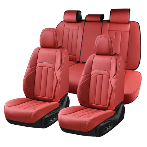 Image of Coverado Car Seat Covers Front Set, Luxury Nappa Leather Seat Covers Universal Fit Waterproof Non-Slip Breathable Automotive Seat Protectors for Cars, SUVs, Trucks