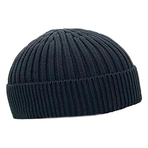 Unisex Rolled Cuff Above Ears Winter Strickmütze Beanie Hüte Herren Damen Vintage Schädel Sailor Cap Cover
