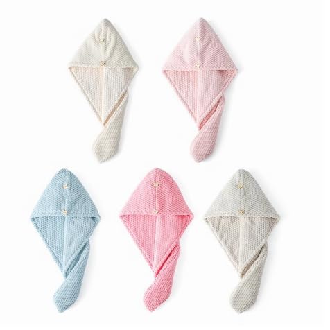Milai Gorro de cabello seco, toalla de cabello seco absorbente de las mujeres, pelo largo engrosado gorro de ducha de repuesto, diadema