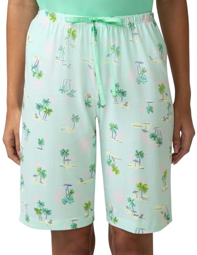 Image of HUE Women's Summer Vacation Pajama Separates, Soft, Whimsical Print Pjs with Tropical Beach Themes, Flip Flops, Cocktails