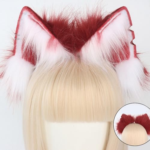 Oreilles de chat et queue cosplay en fausse fourrure pour déguisement Halloween et fête