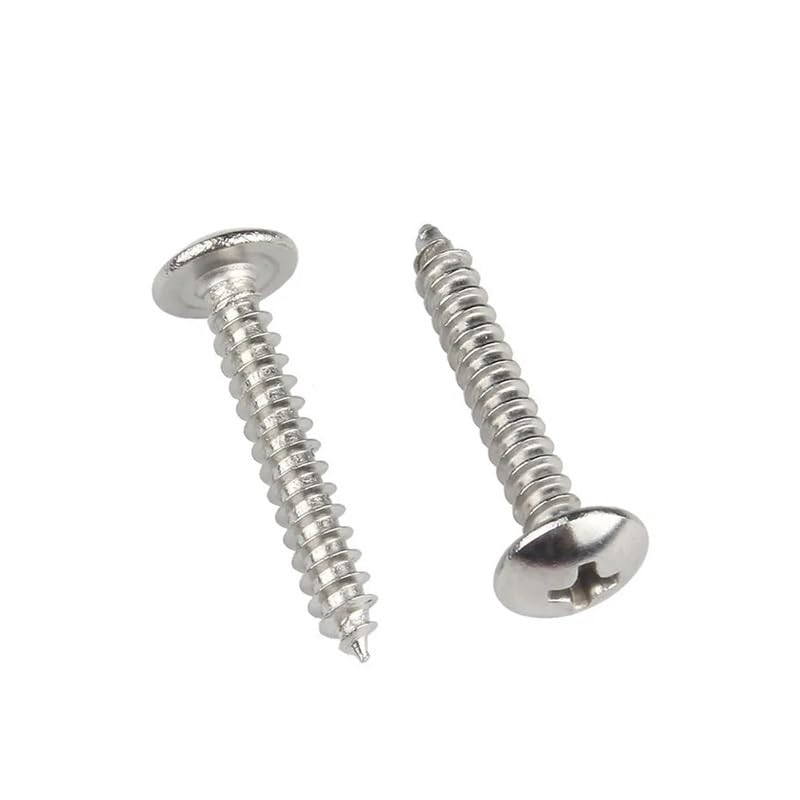 10-50 viti autofilettanti a croce M3 M4 M5 M6 in acciaio inox 304 Phillips a testa di ombrello a fungo per legno (45 mm, M6 x 10 pezzi)