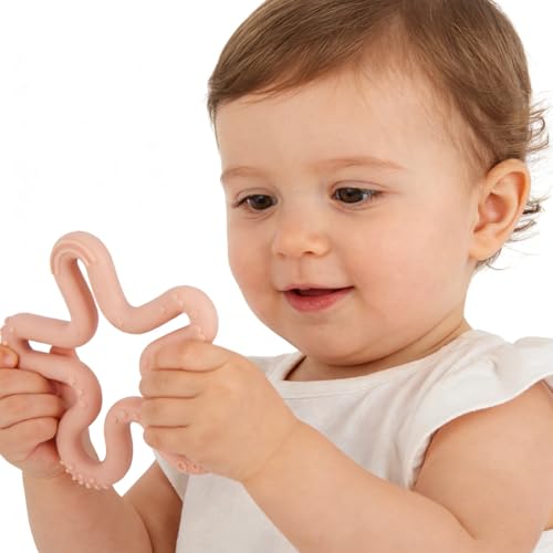 Fu Store 3 Pack Coral Flower Ring Teether Baby Teething Toys Silicone Teether Ring Toys for Babies 0-6 0-12 0-24 0-36 Months Easy to Grasp Clean Infant Teething Relief Soothing Sore Gums — view 4