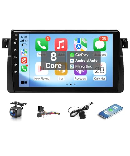 VQU 8Core Android Radio for BMW 3 Series 328i E46 325i 330i 1998-2005, M3 2000-2006 Stereo Wireless CarPlay Android Auto, 9" IPS Touch Screen for BMW 328xi GPS WiFi/Bluetooth/SWC/FM/RDS/DSP/EQ/Camera - image 1