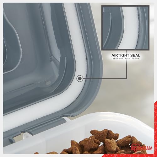 Iris Ohyama Hundefutter Aufbewahrung mit Rollen, 20L/7.5kg, Blau, Luftdichte Futterbox, Trockenfutter, Futterbehälter, Für Hunde, Katzen, Tierfutterbehälter, Schaufel, BPA-frei, Futtertonne, ATS-M