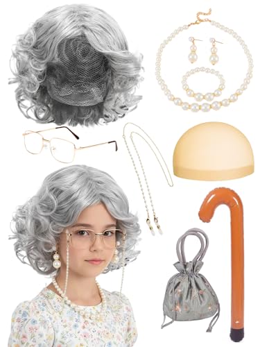 Disfraz Completo de Abuela 9 Piezas para Niñas miniatura 1