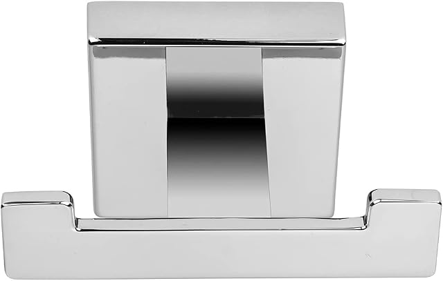 Croydex QM511741 Flexi-Fix Easy to Fit Cheadle Chrome Plated Square Design Double Robe Hook