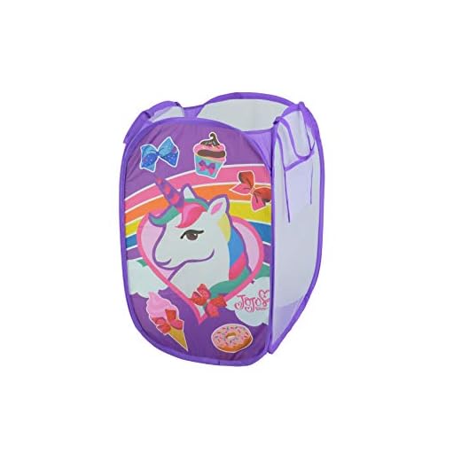 Idea Nuova Nickelodeon JoJo Siwa Pop Up Hamper with Durable Carry Handles, 21" H x 13.5" W X 13.5" L