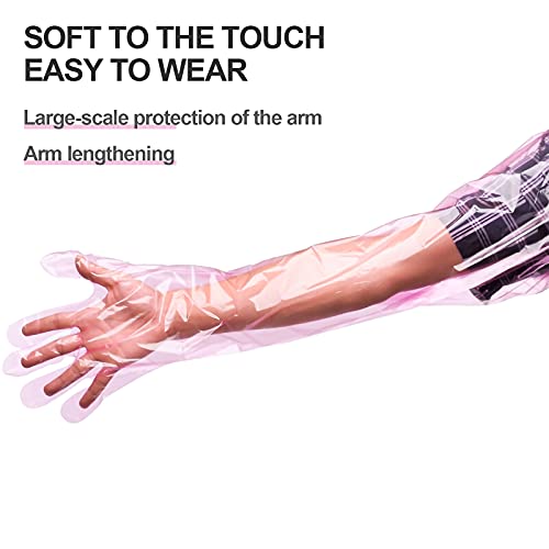 50Pcs Disposable Long Plastic Gloves, Veterinary Insemination Gloves, Full Arm Long Sleeve Gloves, Field Dressing Gloves. #TOP1
