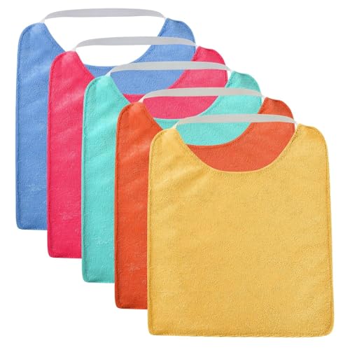 Vicloon Babero Impermeable para Bebé - 5 Piezas con Goma Elástica para Recién Nacidos, Niños Pequeños y Niñas