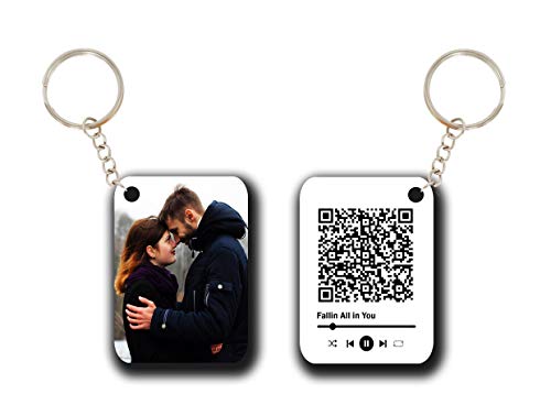 Image of Personalized QR Code scan Music Keychain with photo & Name | Best gift for anniversary, birthday | Metal