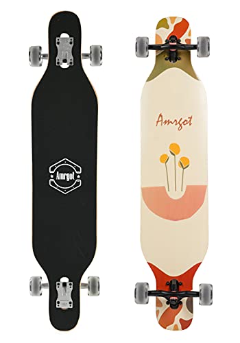 WiiSHAM Longborads Skateboards 42 inches Complete Drop Down Through Deck Crusier Pr Speed