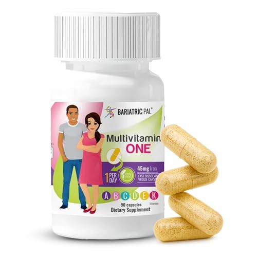 BariatricPal Multivitamin ONE 1 per Day! Bariatric Multivitamin Capsule with 45 mg of Iron | Easy to