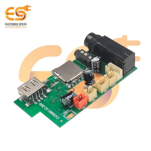 Image of Electronic Spices 5V Wireless HI-FI USB /FM / 5 watt + 5 watt Audio Amplifier Bluetooth Circuit Module with Display Pack of 1