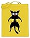 Générique Holding Cat Kitten - Motif amusant et amusant - Sac en toile de jute (avec anse longue) - Jaune - jaune, 38cm-42cm