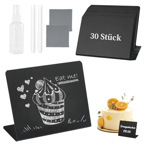 Kreidetafel Klein, 30 Stück L-Form Preisschilder, 100x75mm Mini Tafeln Schiefertafel zum...