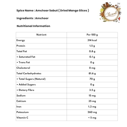 Image of Chounk Dried Amchoor Whole - 1kg, Pack of 1 | Amchur Dried Mango Slice | Natural Amchur Sabut with No Added Preservatives & No Additives | Aamchur Dry Mango Slice