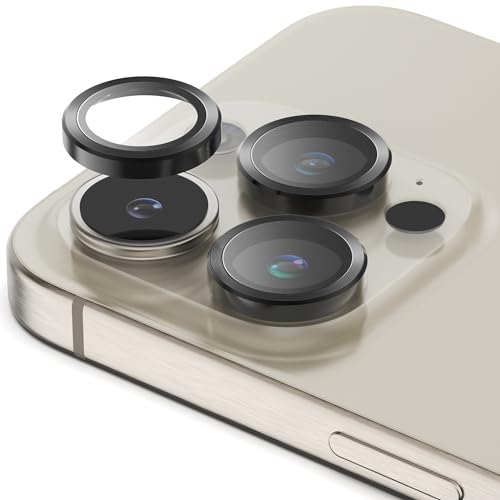 Sinji CamGlass bague métallique iPhone 15 Pro Max anti-rayures en verre trempé 9H