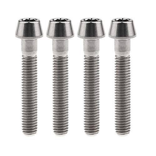 Image of Titanium Ti Bolt M5x9 16 18 20 25 30 35 40 45 50 55 60mm Tapered Head Screws Pack of 4 (M5x30mm, Normal Titanium)