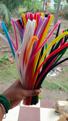 Image of Pipe Cleaners for Craft Flower Making Set, Fuzzy Chenille Stems and Fluffy Sticks with Floral Tape and Wire, for Kids Arts and Crafts(pipe cleaners-100 /stem wire-30 /green tape-3)