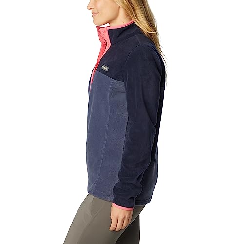 Image of Columbia Womens Benton Springs Half Snap II Pull Over Fleece Jacket, Dark Stone /Canoe /Vintage Blue, 3X