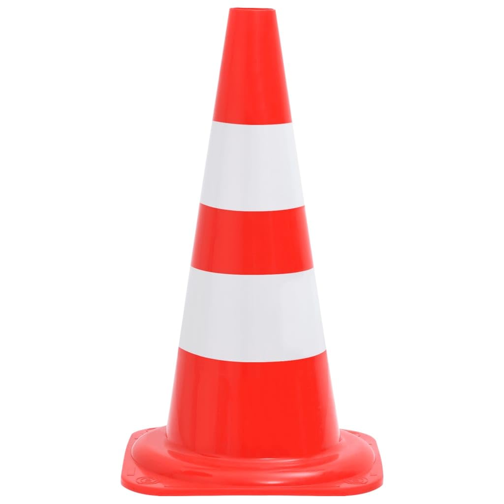 vidaXL 20x Conos de Tráfico Reflectantes Señal Carretera Simulación de Aparcamiento Barreras Coche Advertencia Seguridad Rojo y Blanco 50 cm