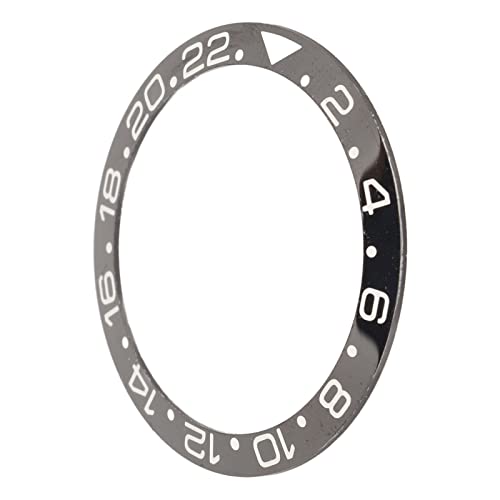 時計ベゼル リング、交換用ブラック ベース ホワイト ディジット