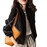 [J-Scott] [ジェイスコット] ジップアップブルゾン レディース クロスデザイン袖 ショート丈 アウター オーバーサイズ 裏地無し ブラック JS13-BK-2XL