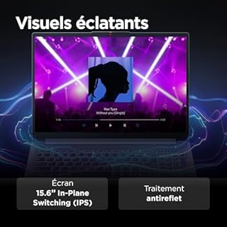 Lenovo IdeaPad Slim 3 15AMN8 - Ordinateur Portable 15.6'' FHD (AMD Ryzen 5 7520U, RAM 8Go, SSD 512Go, AMD Radeon 610M Graphics, Windows 11 Home) Clavier AZERTY Français - Gris