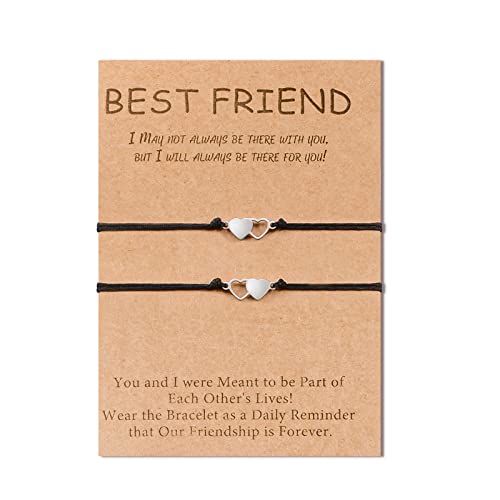SUNSH 2 pcs Meilleurs Amis Bracelet Amitié BFF Couple Distance Correspondant Réglable Relation Bracelets Cadeaux pour lui Sa Petite Amie Petit Ami Cover