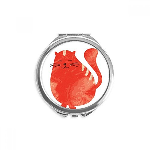 Miroir de poche fat cat orange aquarelle nomade pour maquillage précis