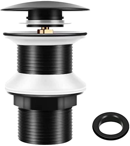 Chonphan Universal G1 1/4" Pop Up Click Clack Sprung Plug sin desbordamiento para grifo de lavabo de baño, cuerpo de latón sólido, instalación sin herramientas Cover