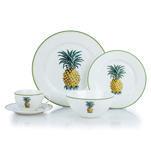 Everything Kitchens 20-Piece Porcelain Dinnerware Set | Pineapple #TOP18