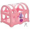 GARIOUANS Cofre Tesoro Infantil Pequeño con Cerradura Rosa Transparente Caja Decorativa para Joyas y Juguetes para Niñas y Fiestas Temáticas