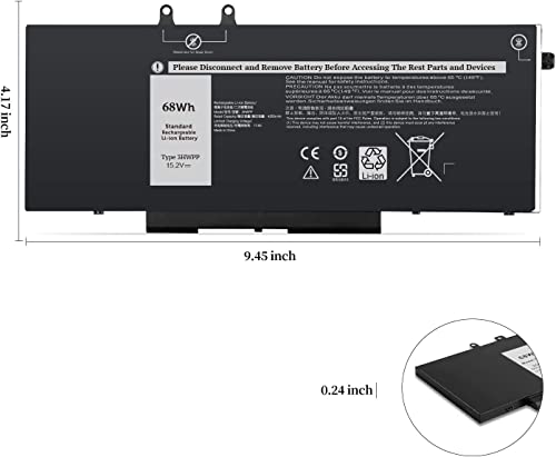 Batterie 68Wh type 3HWPP pour Dell Precision 3541 durable