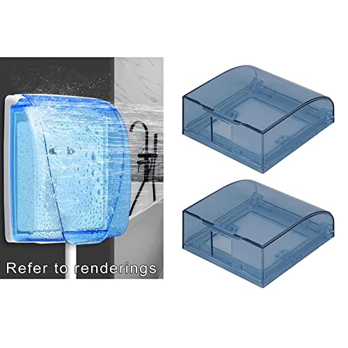Image of MYADDICTION 2 Pieces Transparent Receptacle Wallplate Cover, Electrical Socket Waterproof Box,Bathroom Socket Switch Splash Box Business & Industrial | Construction | Building Materials & Supplies