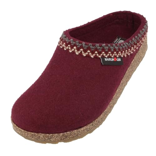 Image of HAFLINGER Grizzly Zigzag Felt Clog Wool Slipper