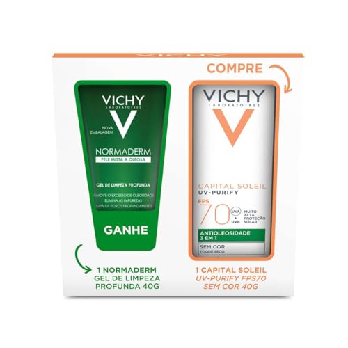 Kit Vichy, Capital Soleil UV-Purify; Protetor Sola Facial Com Açã...