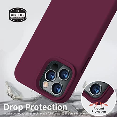 Vooii Compatible With Iphone 12/12 Pro Case 6.1 Inch, Baby Skin Grade Liquid Silicone Full Body Protective Bumper Slim Case, 1.5 Mm Edges Camera Protective, Support Wireless Charging - Winered #TOP4