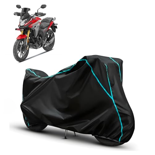 Image of Water Resistant Bike Cover for Honda NX200 All Weather, UV Heat Resistant, Dustproof, Triple Stitched, Windproof Elastic Bottom