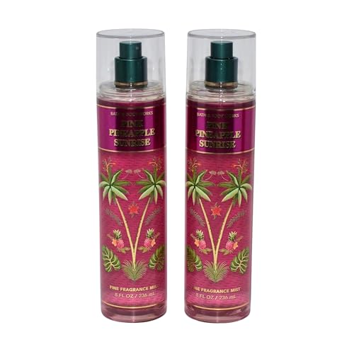 Bath & Body Works Fine Fragrance Mist, Set of 2 Bottles, 8oz Per Bottle (Pink Pineapple Sunrise)