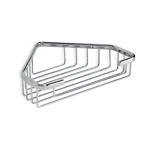 Tatay Estantería Ducha Esquina Latón | Incluye Tornillos | Soporta 5 kg | Compatible Sistema Sin Taladro (Quick Fix) | Resiste Humedad | Moderno | Fácil Drenaje | 18 x 4,5 x 18 cm - Modelo Krom